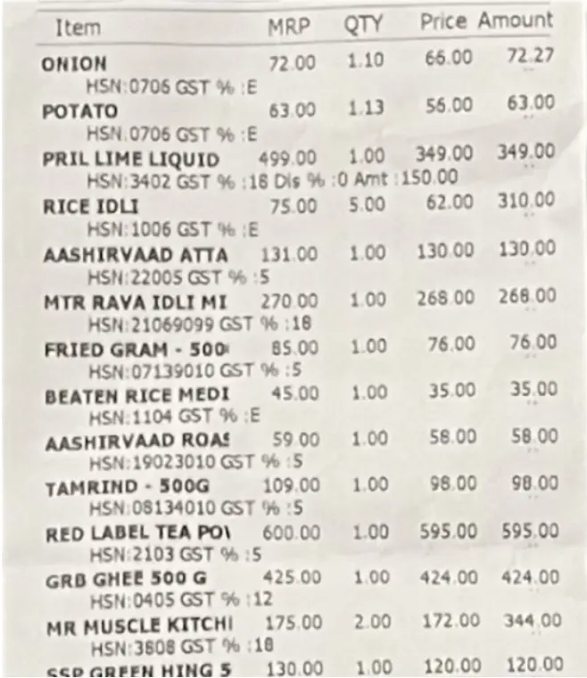 Grocery Bill