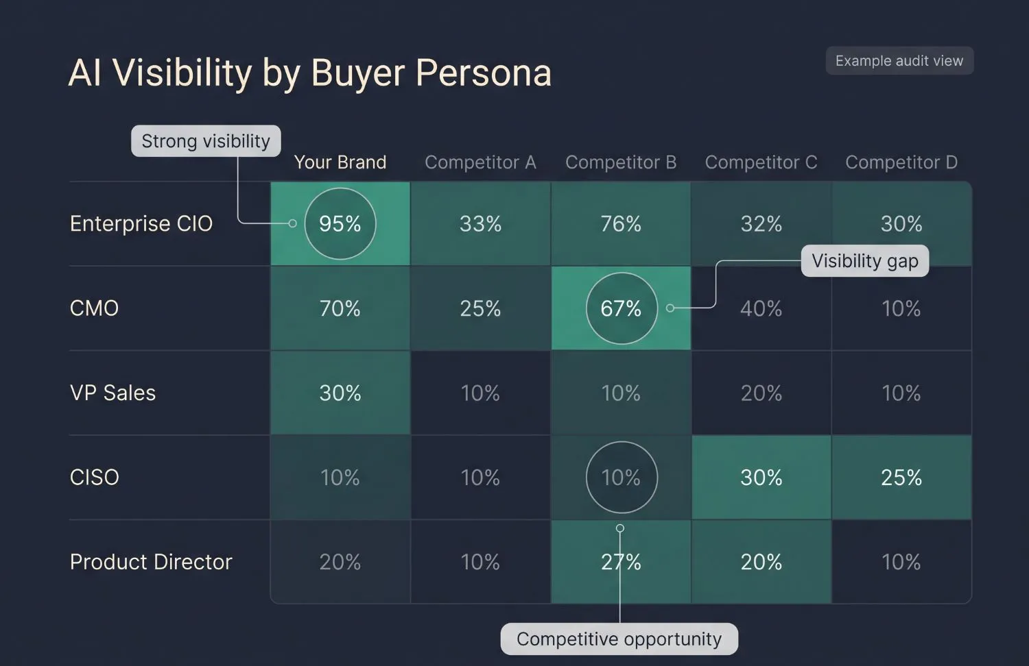 Buyer-persona / competitor audit view